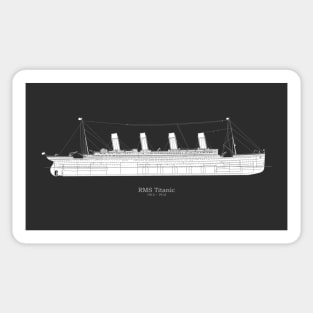 RMS Titanic ship plans. White Star Ocean Liner - PBpng Sticker